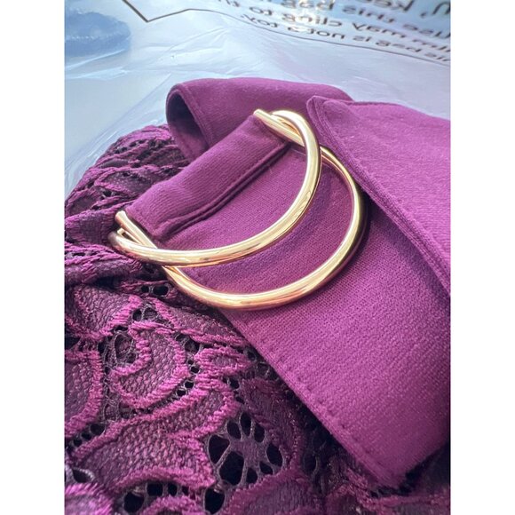 C Wonder by Christian Siriano Lace and Ponte Knit Topper Size Medium Petite Plum - Picture 5 of 6